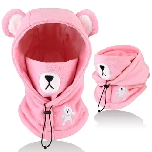 AYPOW Passamontagna Invernale in Pile Termico Bambini 4-12Anni, Maschera da Sci Multifunzionale Antivento Regolabile