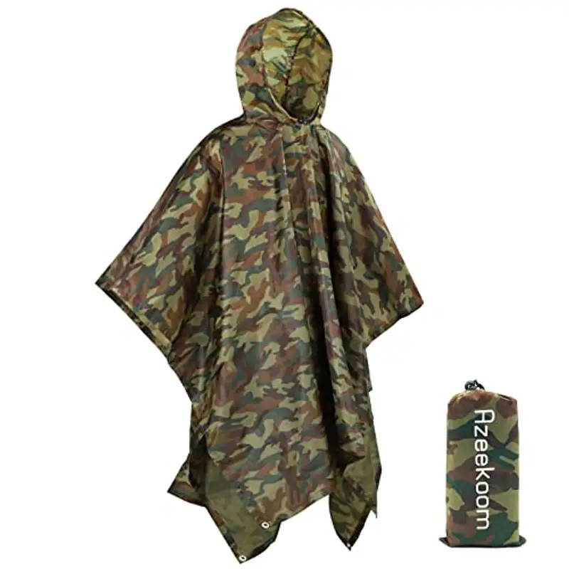 Azeekoom Poncho Impermeabile, Multifunzionale Stuoia Campeggio Coperta da Picnic con Sustodia per All'aperto Picnic Trekking Campeggio