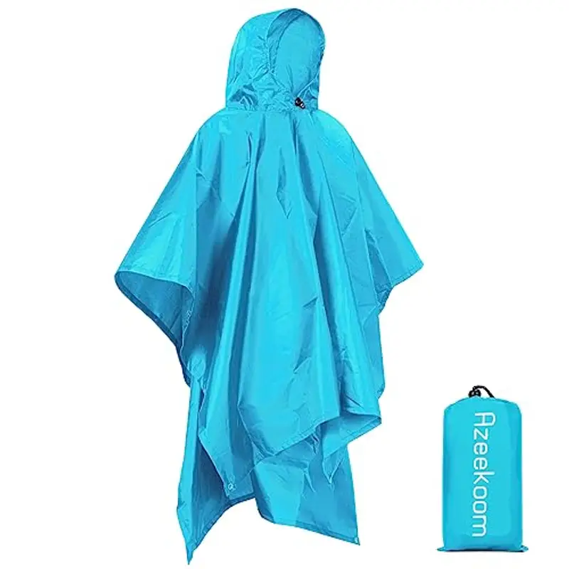 Azeekoom Poncho Impermeabile, Multifunzionale Stuoia Campeggio Coperta da Picnic con Sustodia per All'aperto Picnic Trekking Campeggio