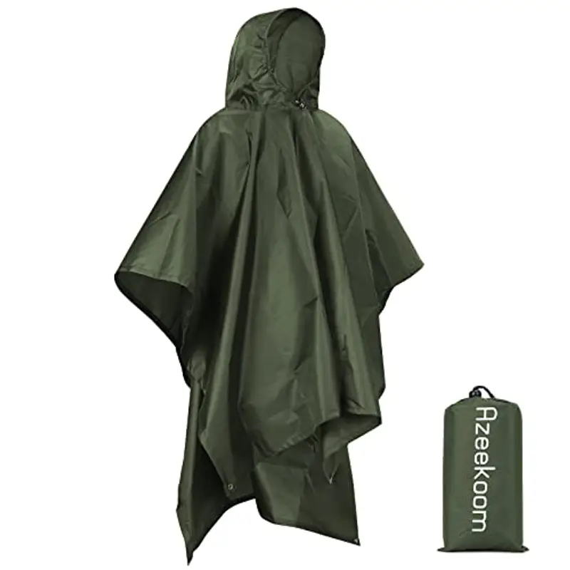 Azeekoom Poncho Impermeabile, Multifunzionale Stuoia Campeggio Coperta da Picnic con Sustodia per All'aperto Picnic Trekking Campeggio