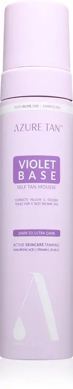 Azure tan Violet Base mousse autoabbronzante per il corpo colore Medium to Ultra Dark 200 ml
