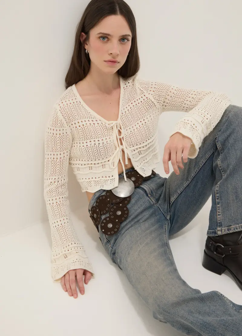 B.ANGEL Cardigan Donna Bianco 4329402