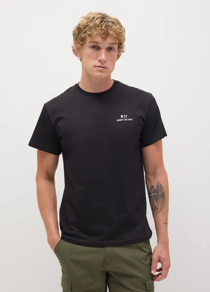 B ANGEL T-shirt In Puro Cotone Nero Regular Fit, Uomo, Nero