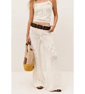 BA&SH per donna 1E26SANT Pantaloni beige Santy, Casual, Cotone Bianco