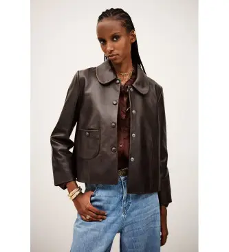 BA&SH per donna 1H23MILO Giacca Milos marrone, Casual, Pelle