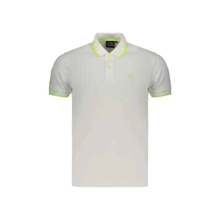 Baci&Abbracci Polo Maniche Corte Uomo Bianca Ricamo Bianco