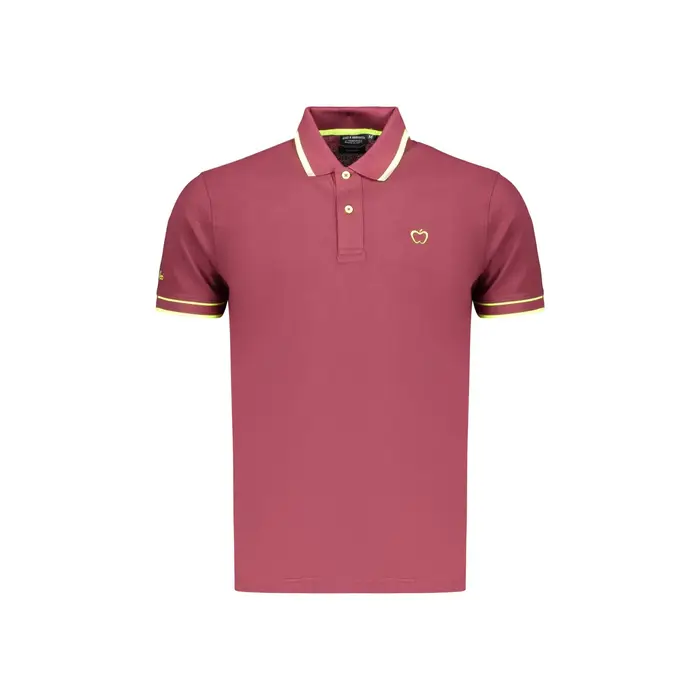 Baci&Abbracci Polo Maniche Corte Uomo Rossa Ricamo Rosso