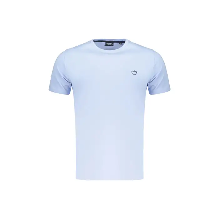 Baci&Abbracci T-Shirt Maniche Corte Uomo Azzurra Ricamo Azzurro