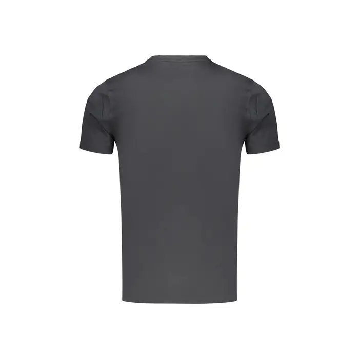 Baci&Abbracci T-Shirt Maniche Corte Uomo Nera Ricamo Nero