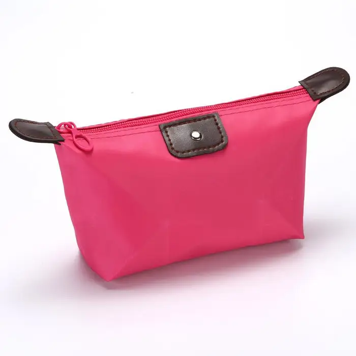 BADENROO Borsa da trucco da viaggio per donna Borsa per cosmetici impermeabile Borsa per trucco con cerniera e frizione colore rosso rosa