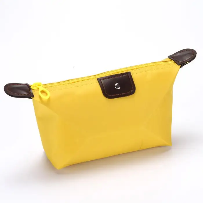 BADENROO Borsa da trucco da viaggio per donna Borsa per cosmetici impermeabile Borsa per trucco con cerniera e frizione giallo