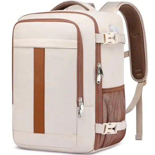 PUSLOM Zaino da viaggio Donna Beige 3508678