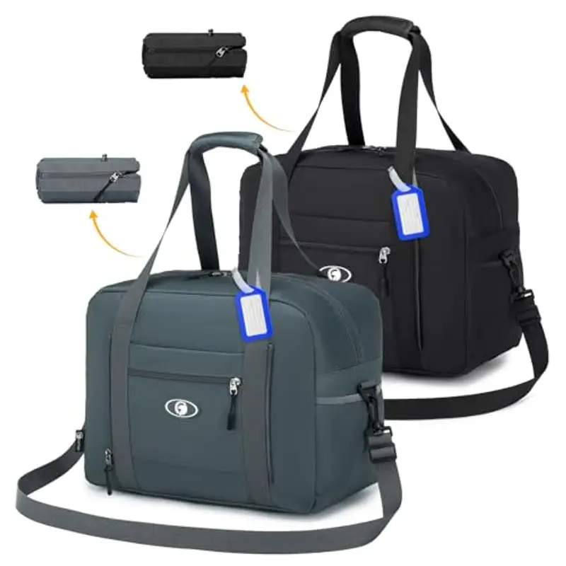 BAGZY 2pcs/set Bagaglio a Mano 40x30x20 Wizzair, Impermeabile Borsa Cabina da Viaggio Aereo Pieghevole, per Parto Ospedale, da Ginnastica