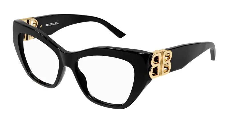 Balenciaga Donna BB0312O 001 Montature da vista Acetato Nero Cat Eye