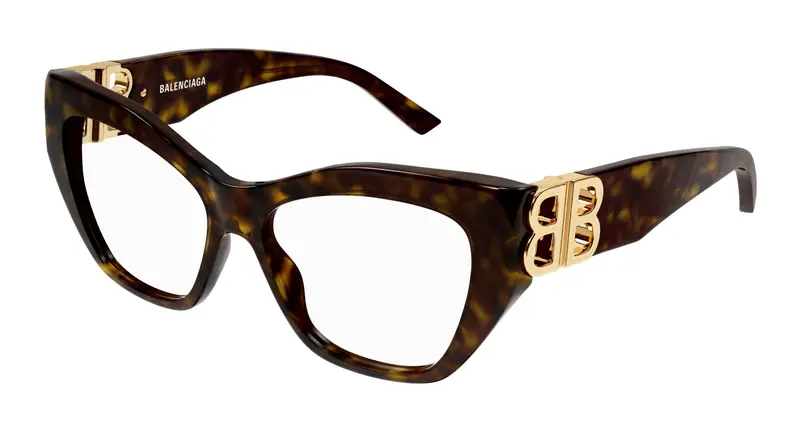 Balenciaga Donna BB0312O 002 Montature da vista Acetato Havana Cat Eye