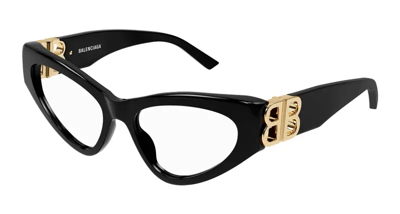 Balenciaga Donna BB0313O 001 Montature da vista Acetato Nero Cat Eye