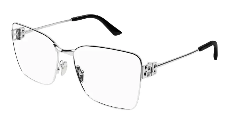 Balenciaga Donna BB0339O 002 Montature da vista Acetato Argento Trasparente Squadrata