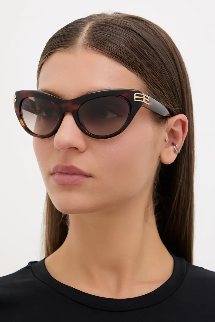 Balenciaga occhiali da sole cat eye da donna Marrone