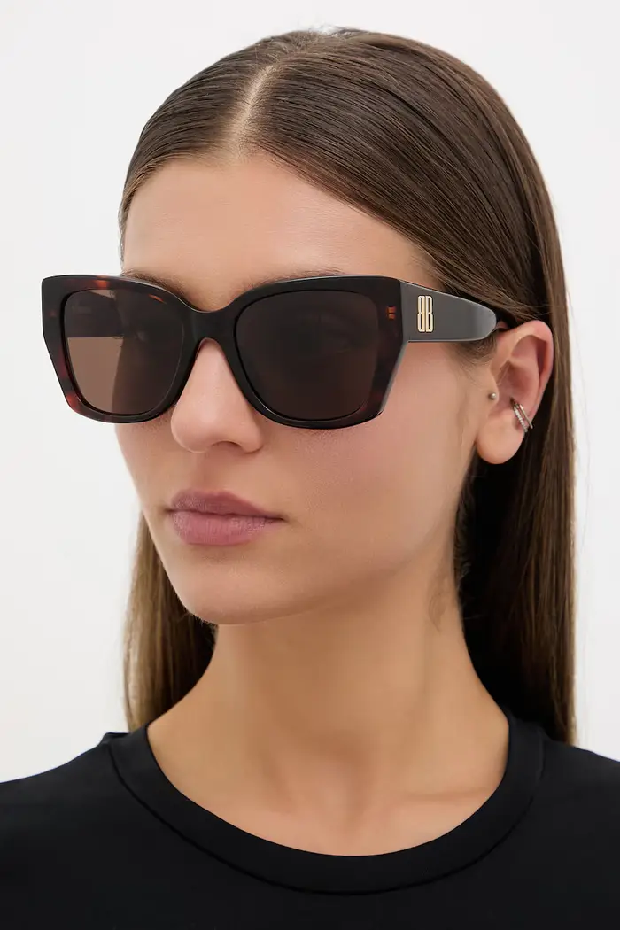 Balenciaga Occhiali da sole cat eye da donna Marrone