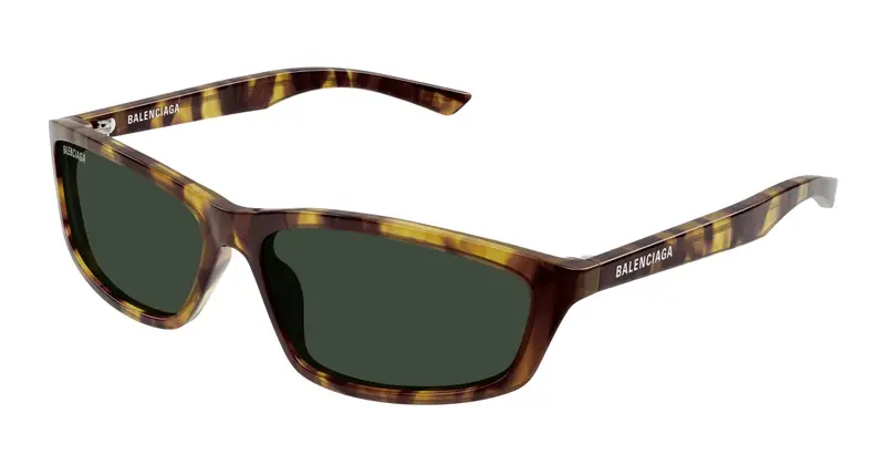 Balenciaga Unisex BB0401S 003 Occhiali da sole Acetato Havana Verde Squadrata
