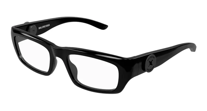 Balenciaga Unisex BB0411O 001 Montature da vista Acetato Nero Trasparente Squadrata