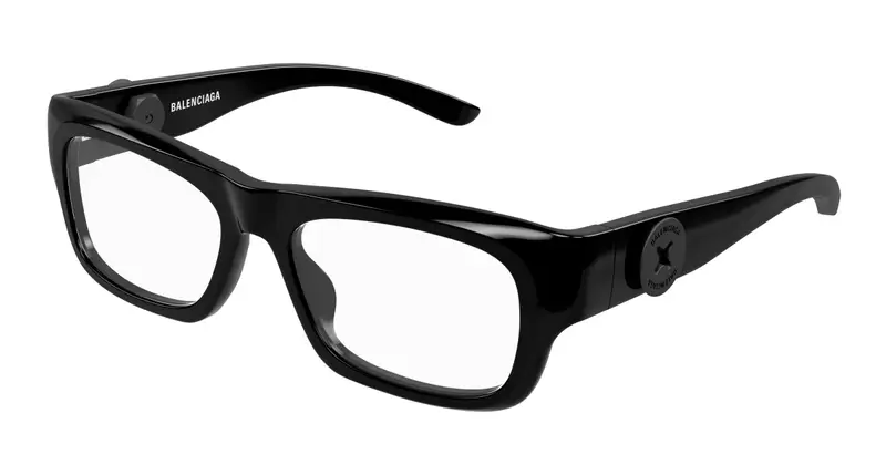 Balenciaga Uomo BB0410O 001 Montature da vista Acetato Nero Trasparente Squadrata