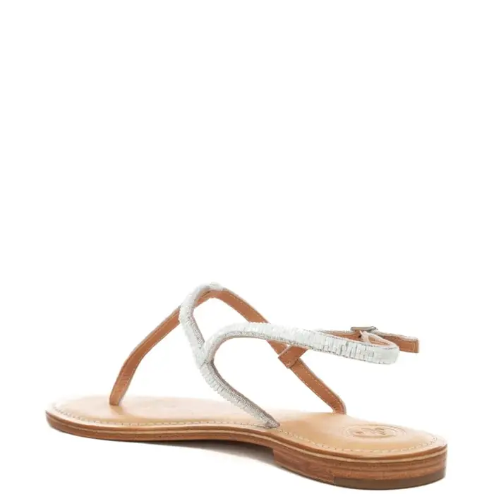 sandali infradito da donna con inserti perline bianco miniatura 3