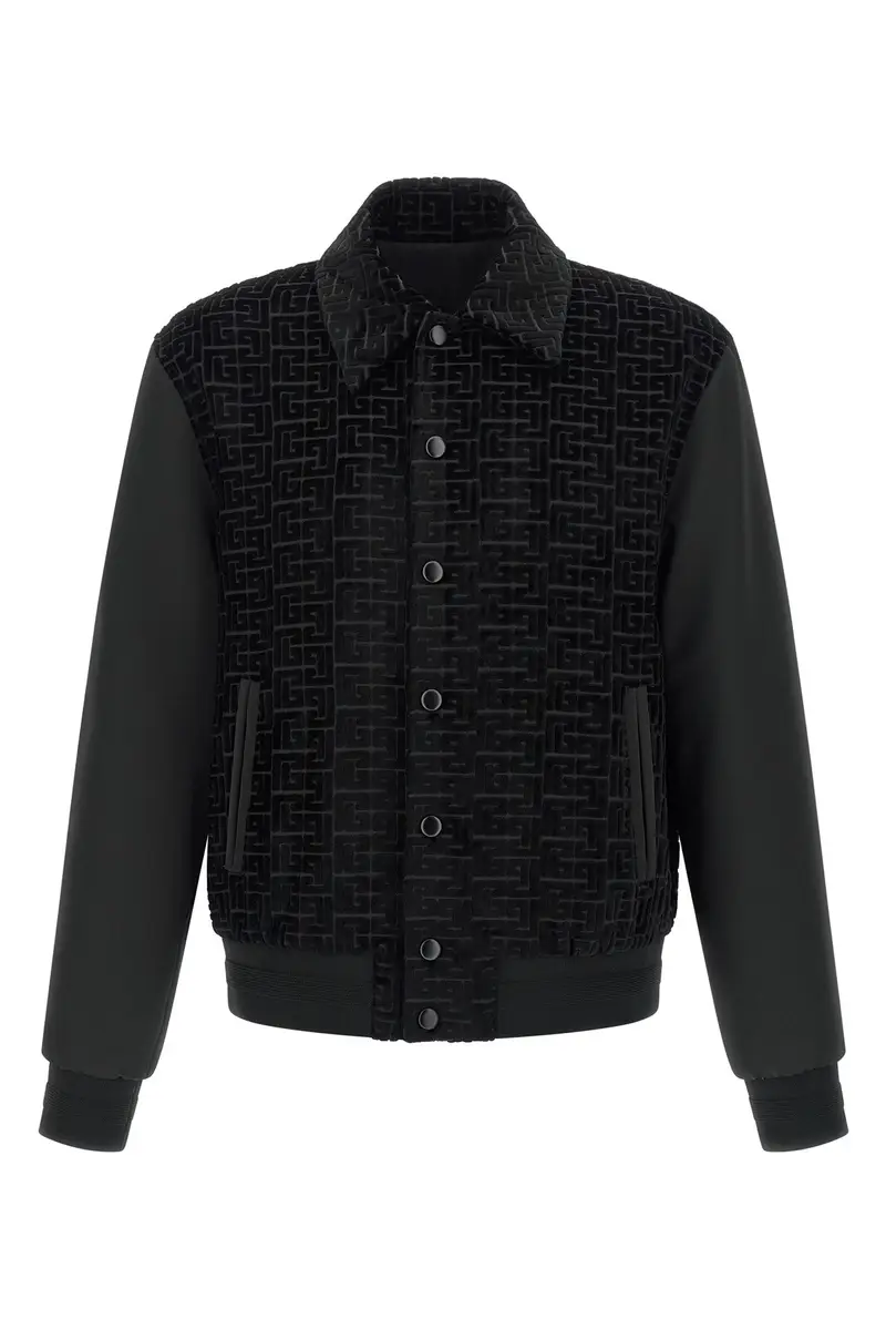 BALMAIN Bomber Velluto Nero