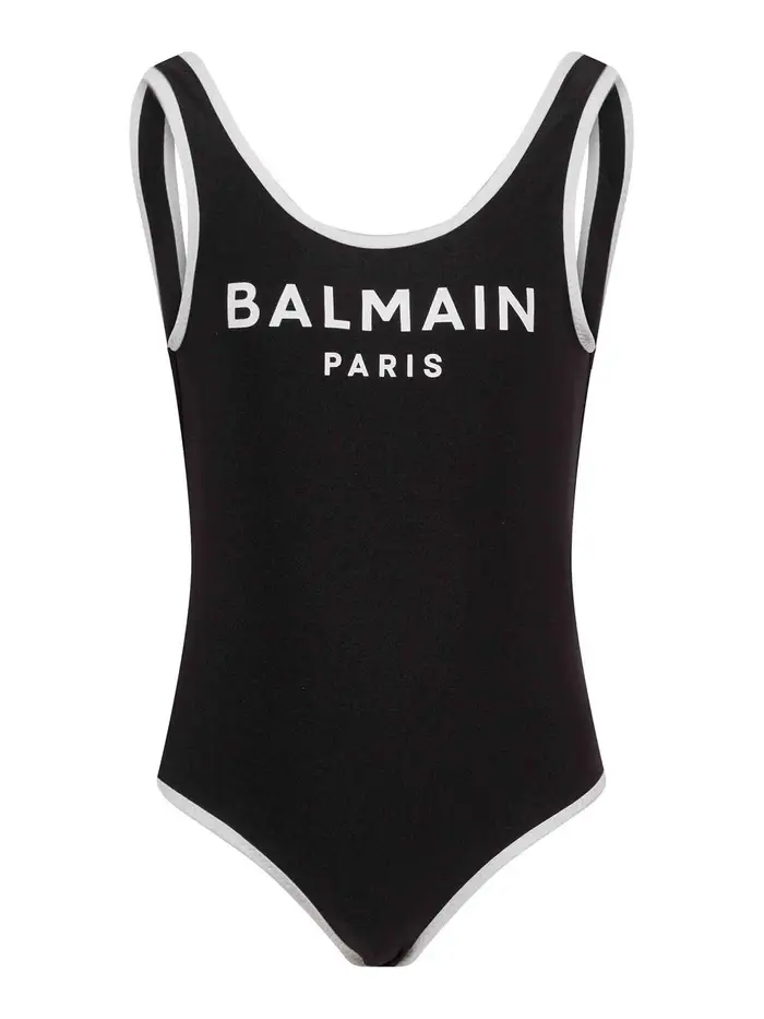 Balmain Costume Intero Con Logo Nero