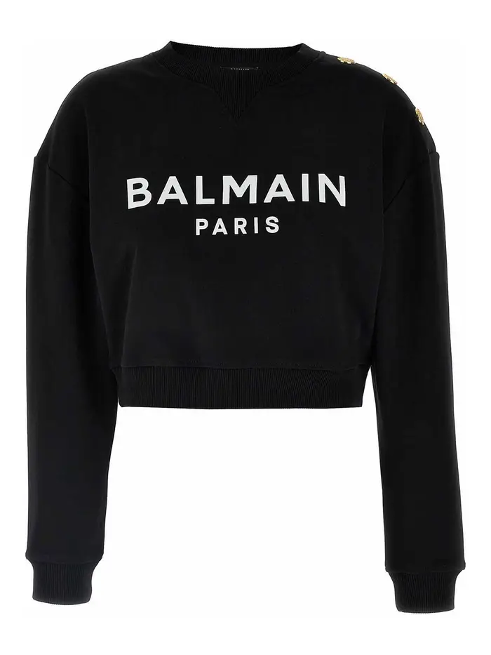 Balmain Felpa con logo Bianco