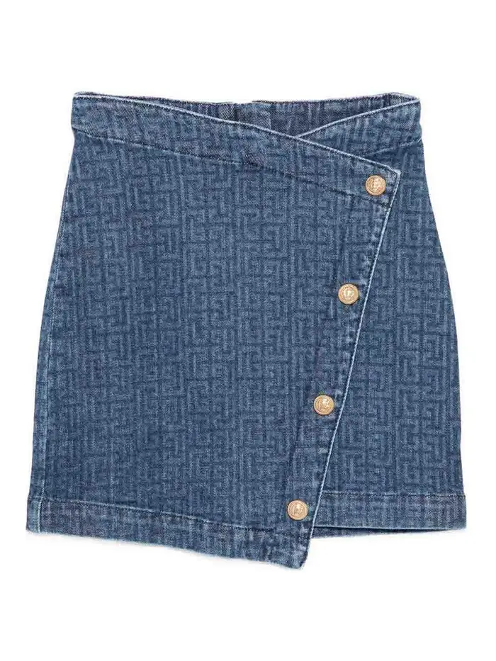 Balmain Gonna Con Bottoni Blu