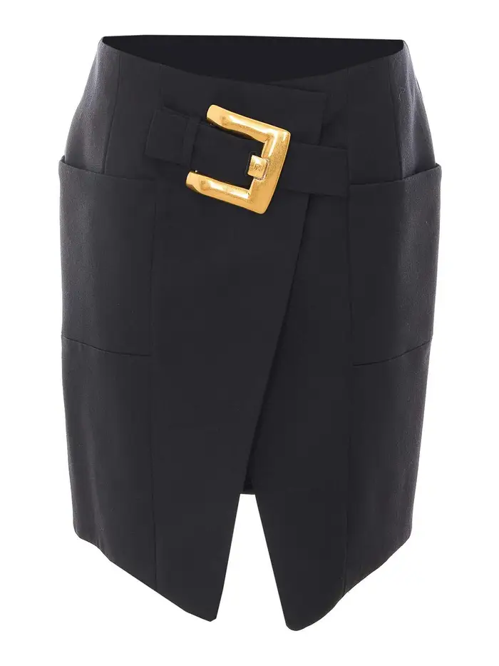 Balmain Gonna corta con cintura Nero