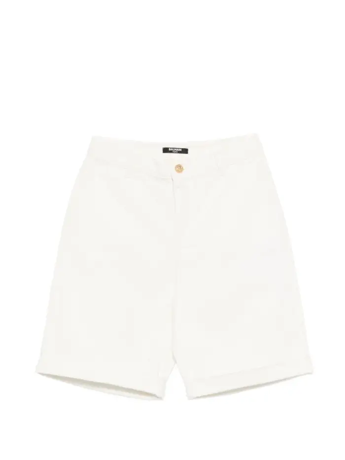 Bermuda in cotone con bottone dorato