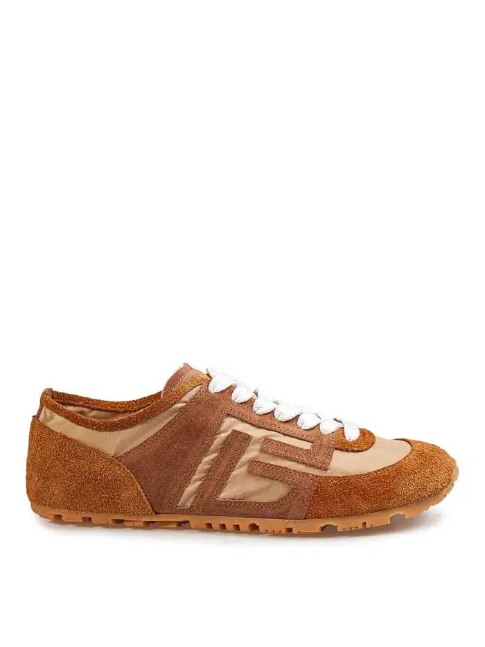 Balmain Sneakers Racer 45 In Suede Beige