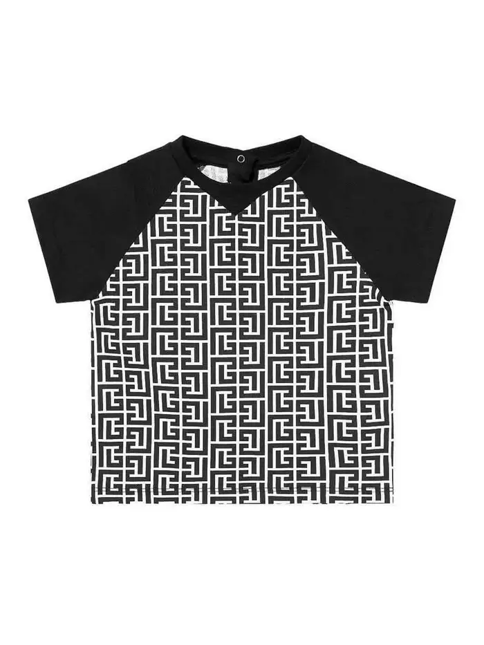 Balmain T-Shirt Con Monogramma Nero