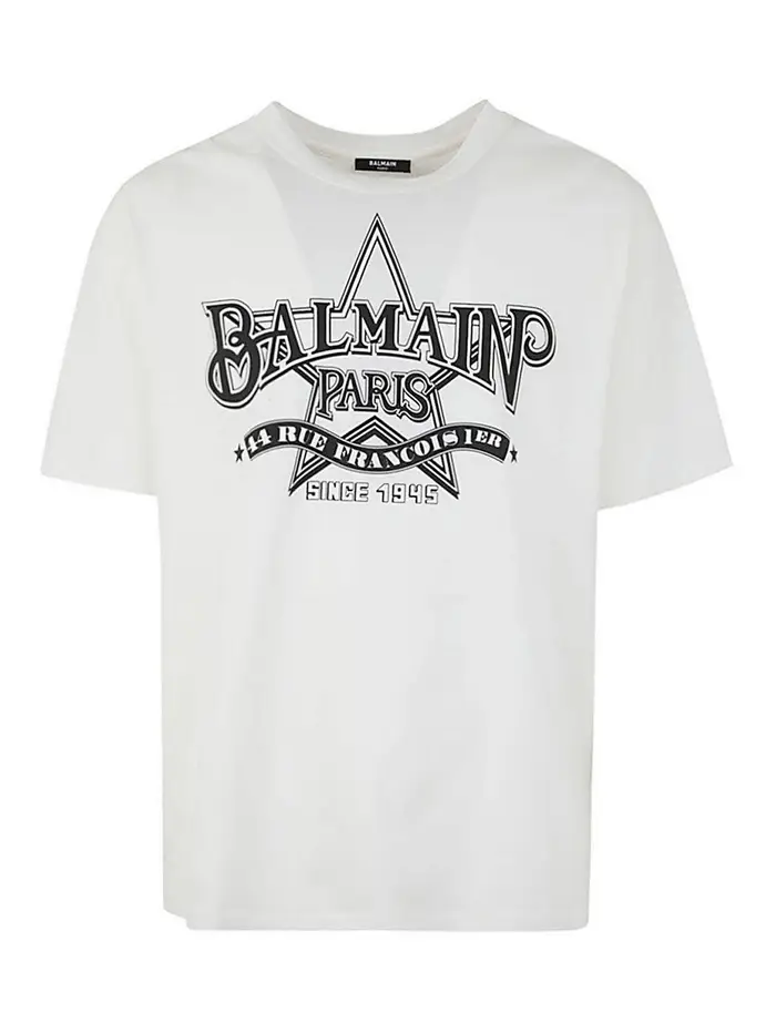 Balmain T-shirt con stampa Bianco