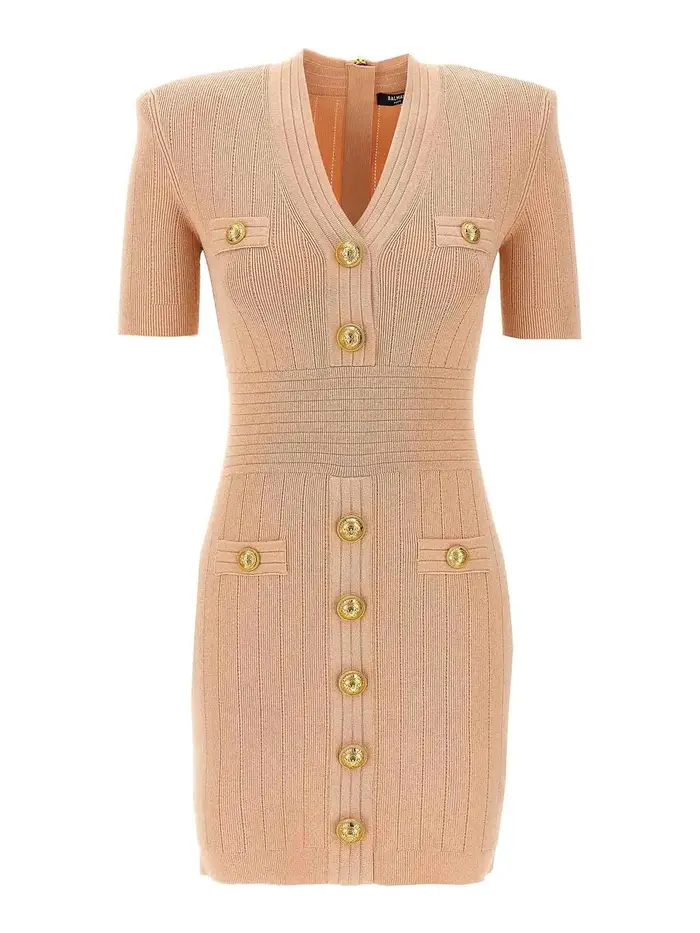 Balmain Vestito Color Carne E Neutri