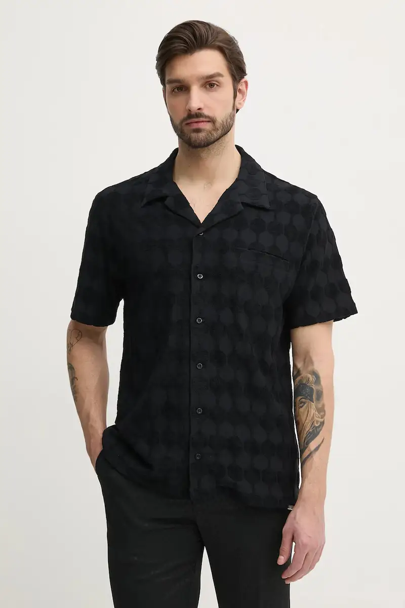 BALR camicia in cotone uomo colore nero B1132.1014