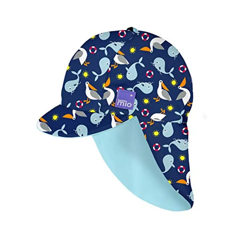 Bambino Mio Cappellino Nuoto Sole Reversibile, Protezione UPF40+, Avventure Marine, S-M (<12 mesi)