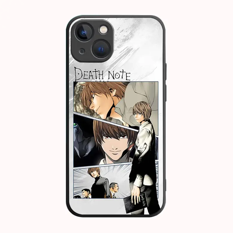 Bandai B-30 Custodia Nera Death Note per Redmi 10A 10C 12C 13C 9A 9C 9T A3X Note 10 9 9S 10S iPhone 11 12 13 14 15 16 X XS Pro Max Mini 7 8