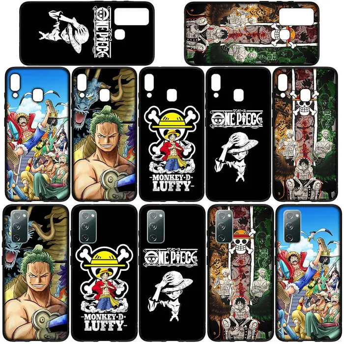 Custodia per telefono con motivo anime Roronoa Zoro Luffy One Piece per iPhone 16 15 Xiaomi Redmi Note 14 13 12 11 Pro Max X 16e Samsung Galaxy S25 S24 S23 Moto OPPO Huawei for Samsung Galaxy S10 ecrù Ecrù
