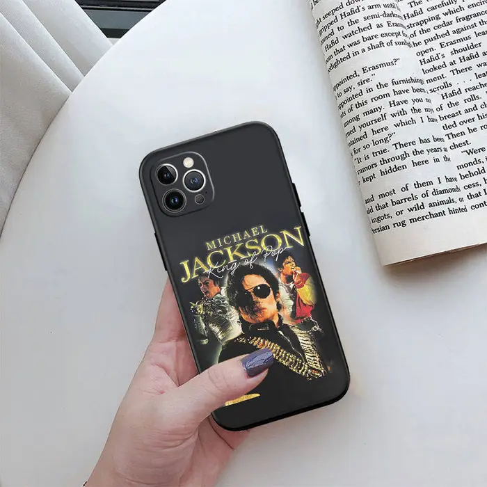 IR18 Custodia per telefono Michael Jackson per iPhone 7 8 11 12 13 14 15 16 16E XS Pro Max XR X SE iPhone 16E nero corvino
