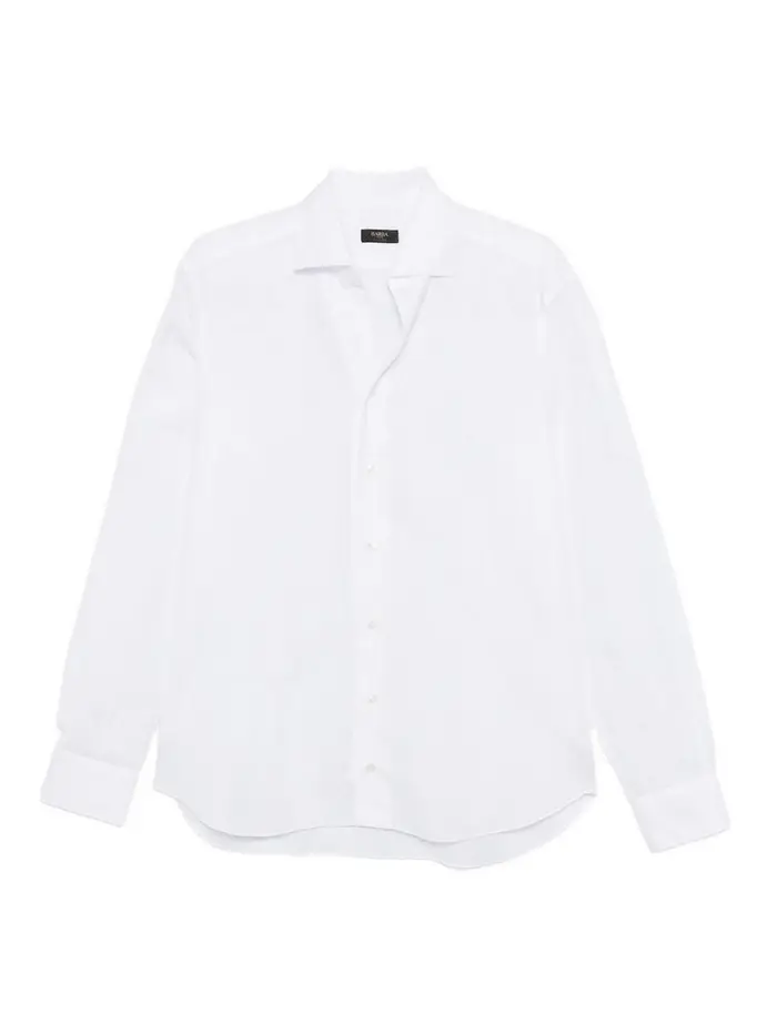 Barba Camicia collo francese in cotone bianco