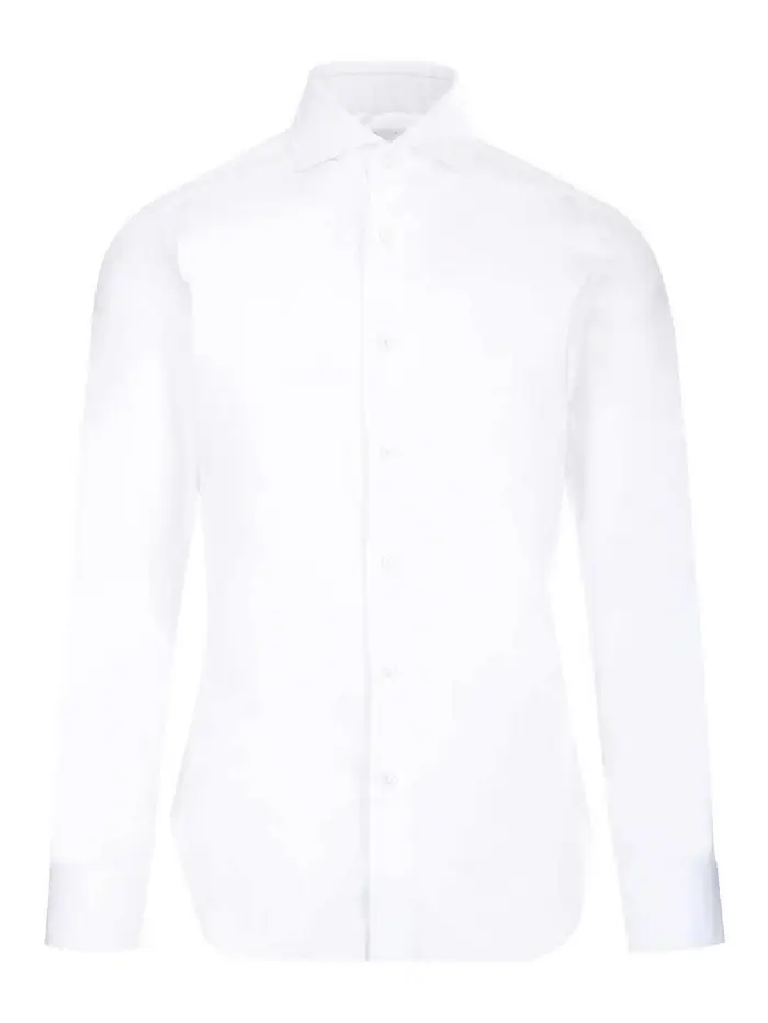 Barba Camicia di cotone su misura Bianco