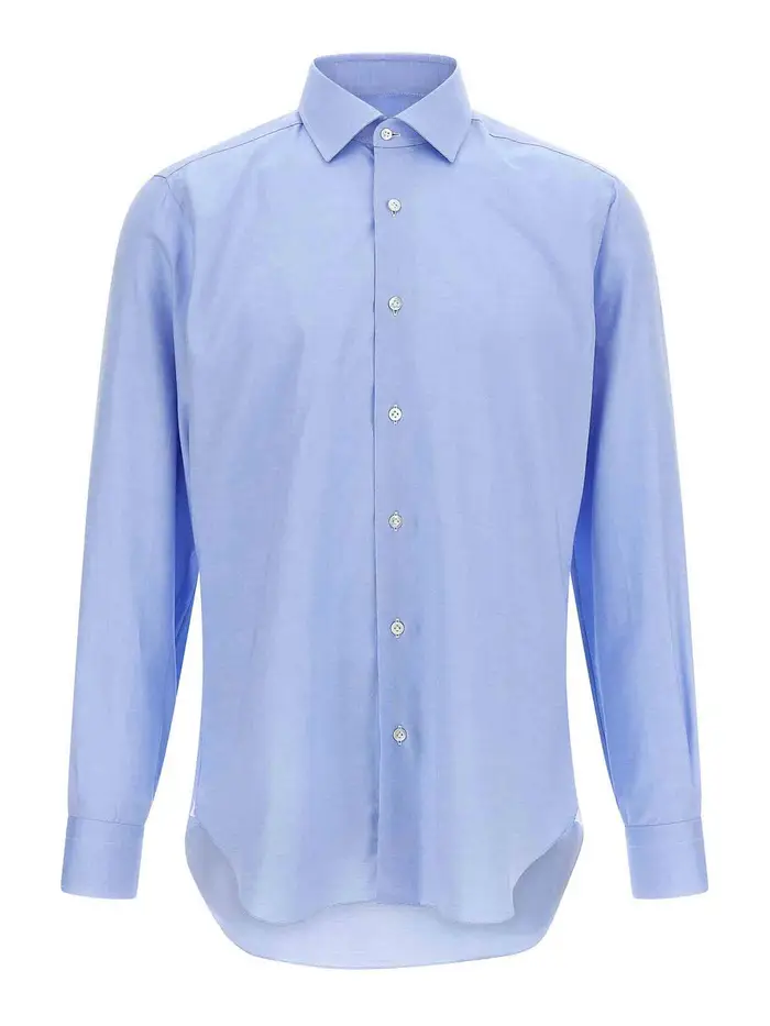 Barba Camicia in cotone Oxford Azzurro