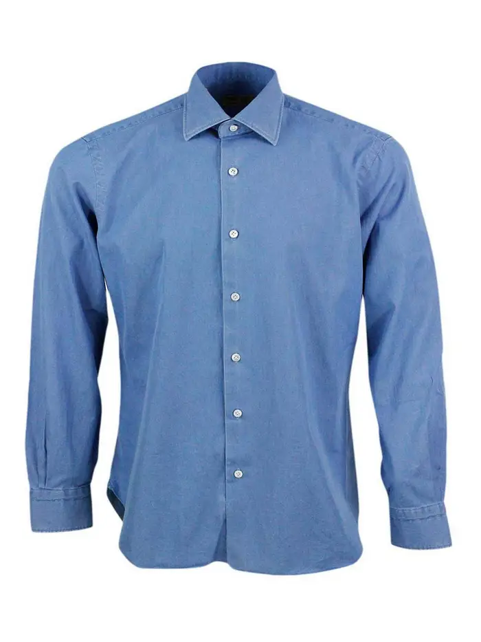 Barba Camicia in denim chiaro Lavaggio chiaro