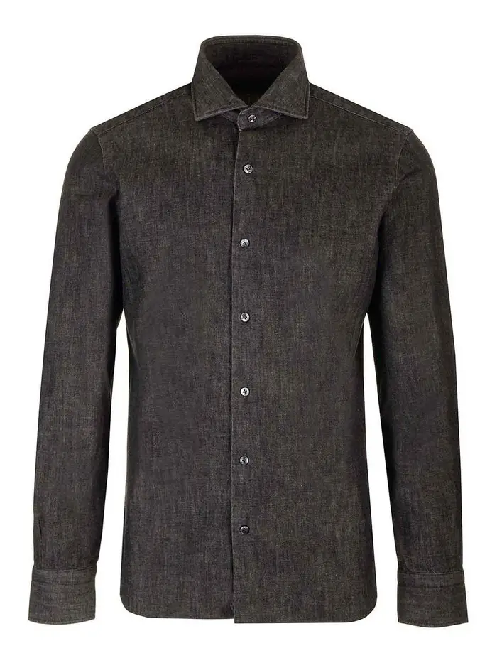 Barba Camicia in denim dandy vita Nero