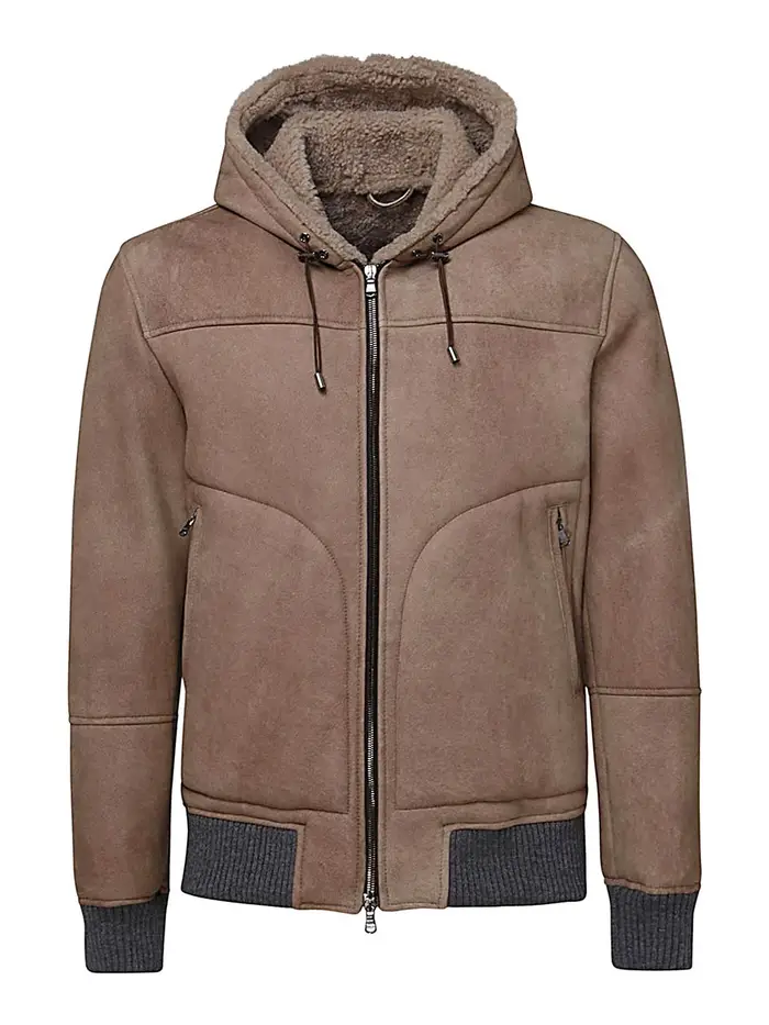 Barba Giacca in pelle marrone