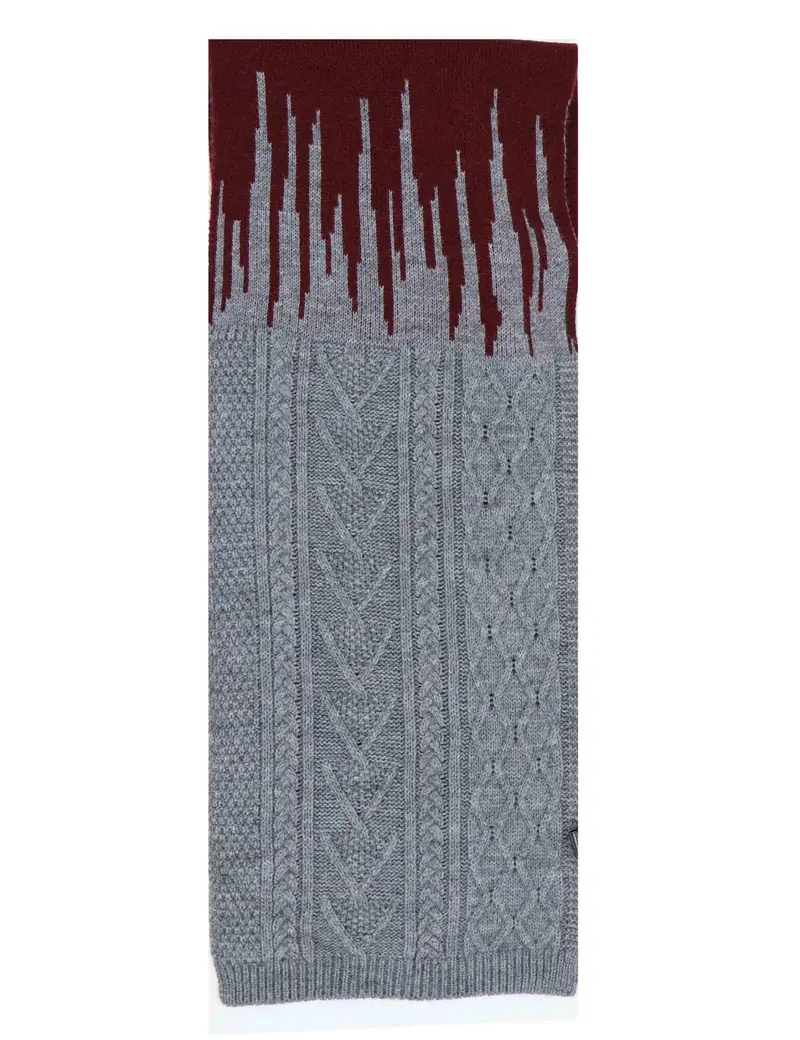 BARBIERI 1945 Sciarpe in lana grigio e bordeaux Donna EE950 12045 1