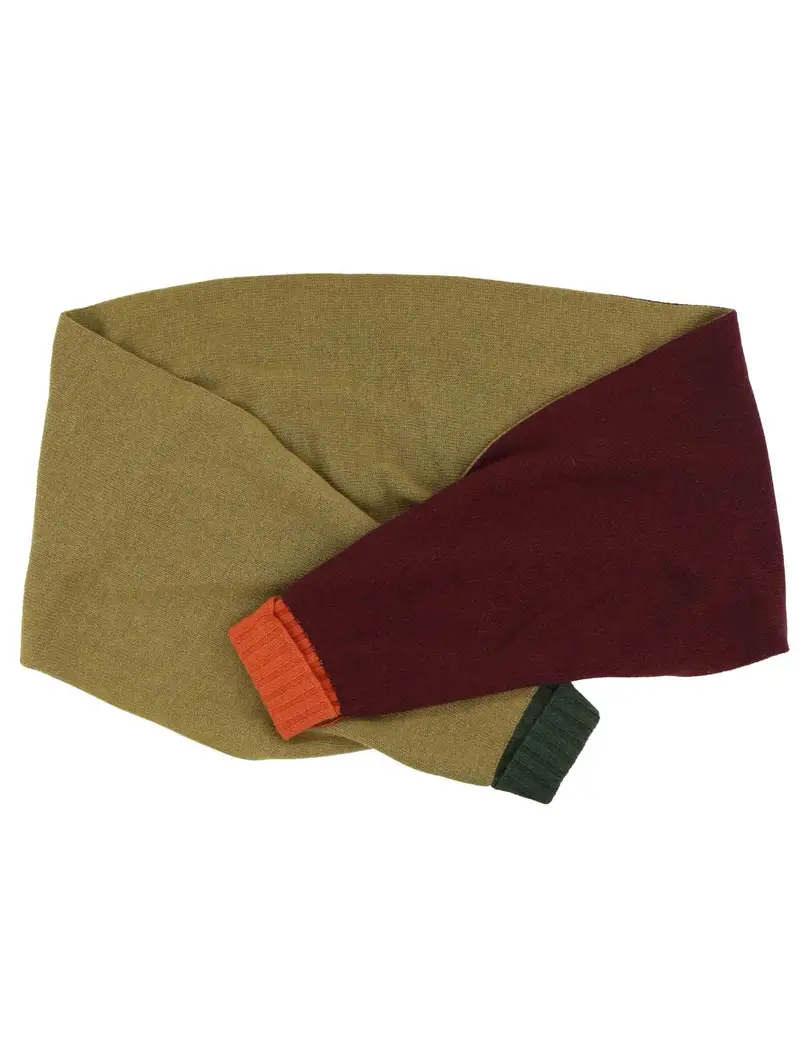 BARBIERI 1945 Sciarpe in lana verde e bordeaux con polsini Donna EE794 12046 2